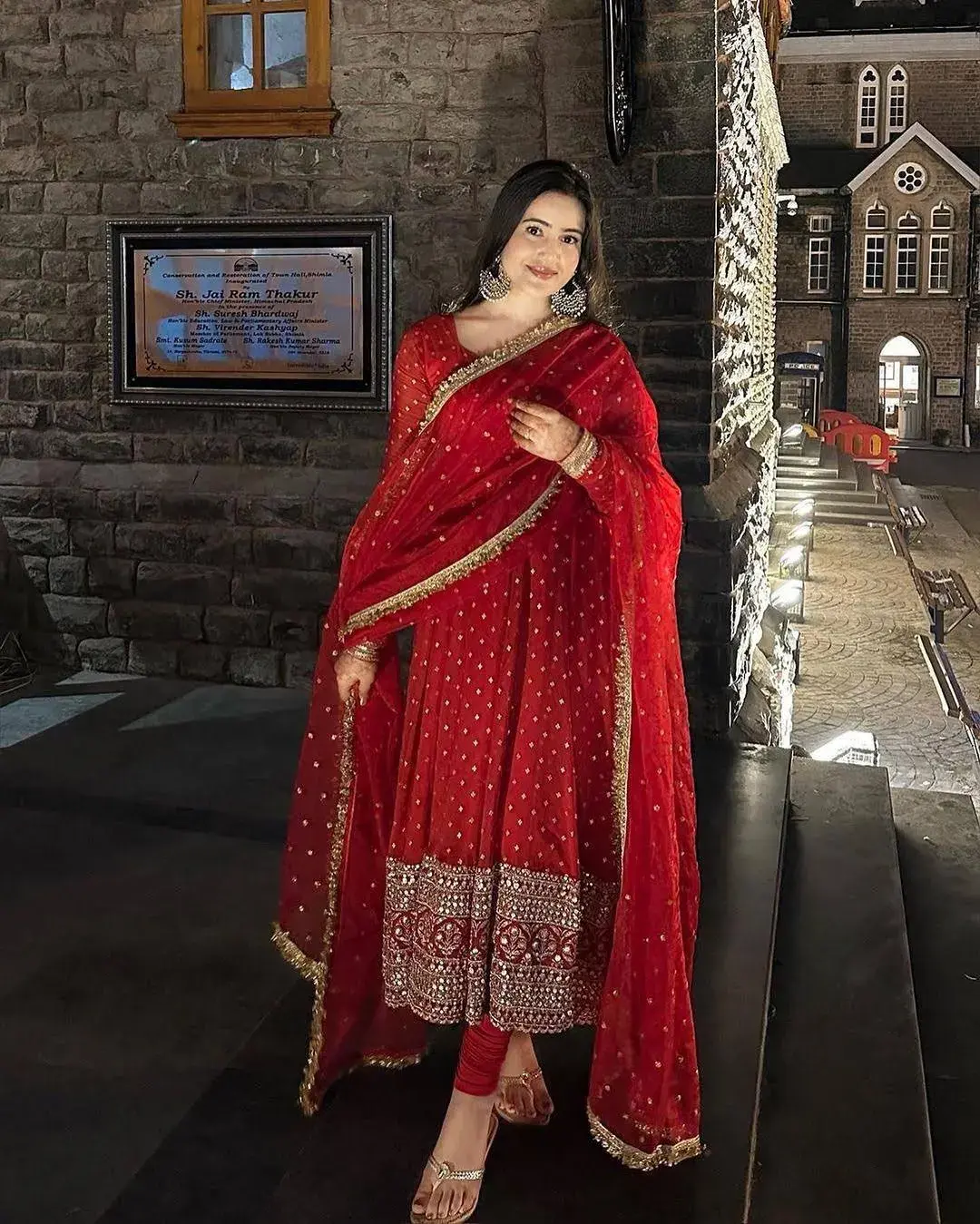 Outstanding Red Color Sequence Work Anarkali Gown XXL